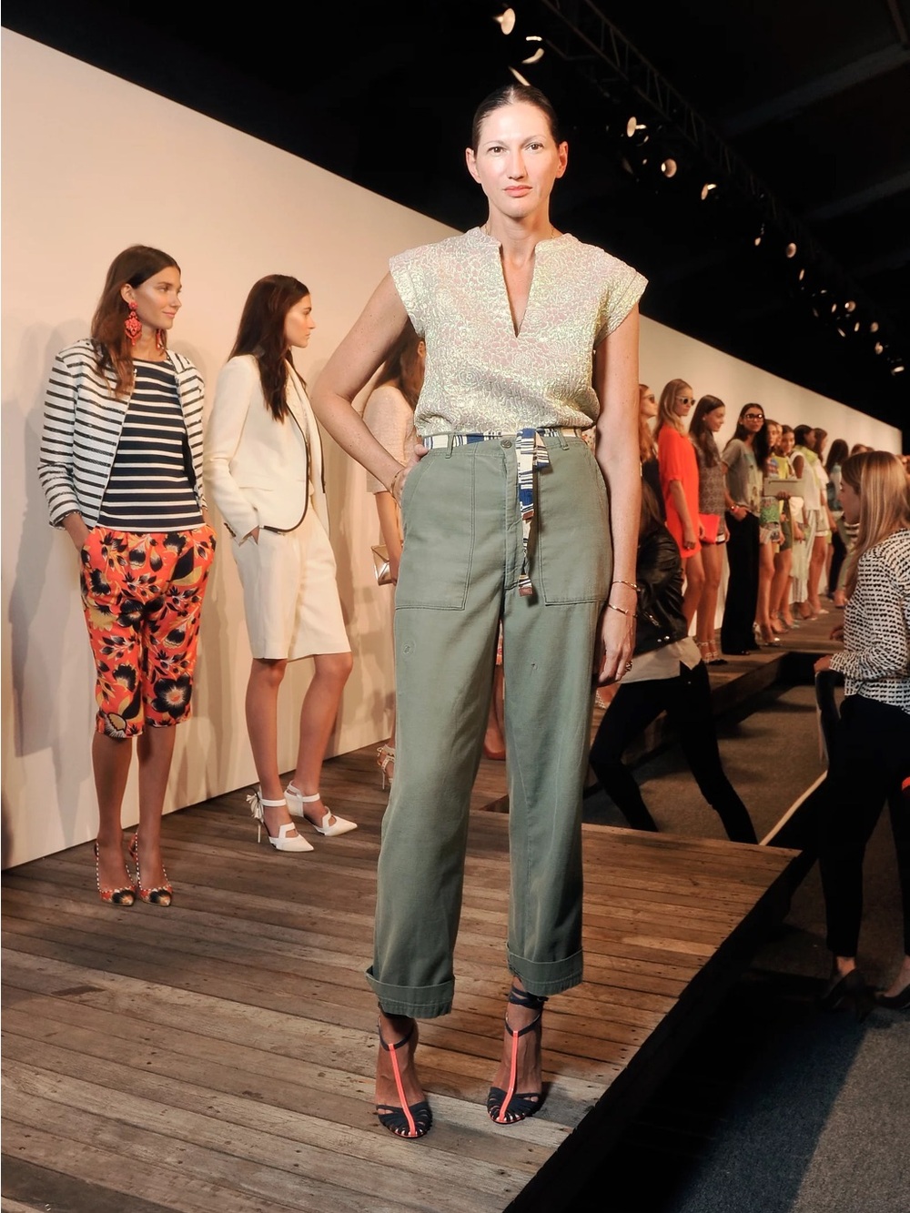 J. Crew Collection Metallic V-Neck Cap-Sleeve Top, Size 0 – As Seen on Jenna!